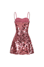 Virginia Strappy Sequin Embellished Mini Dress In Pink Flowering Girl