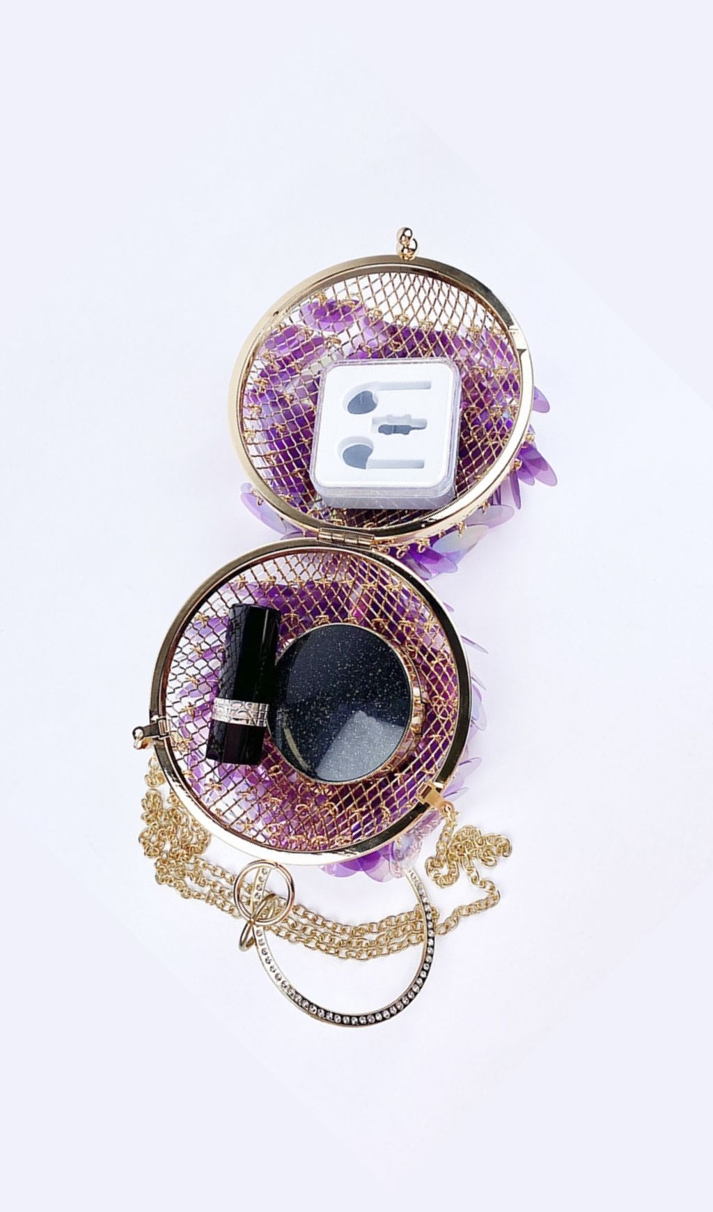 Adaiba Purple Ball Sequin Bag Flowering Girl