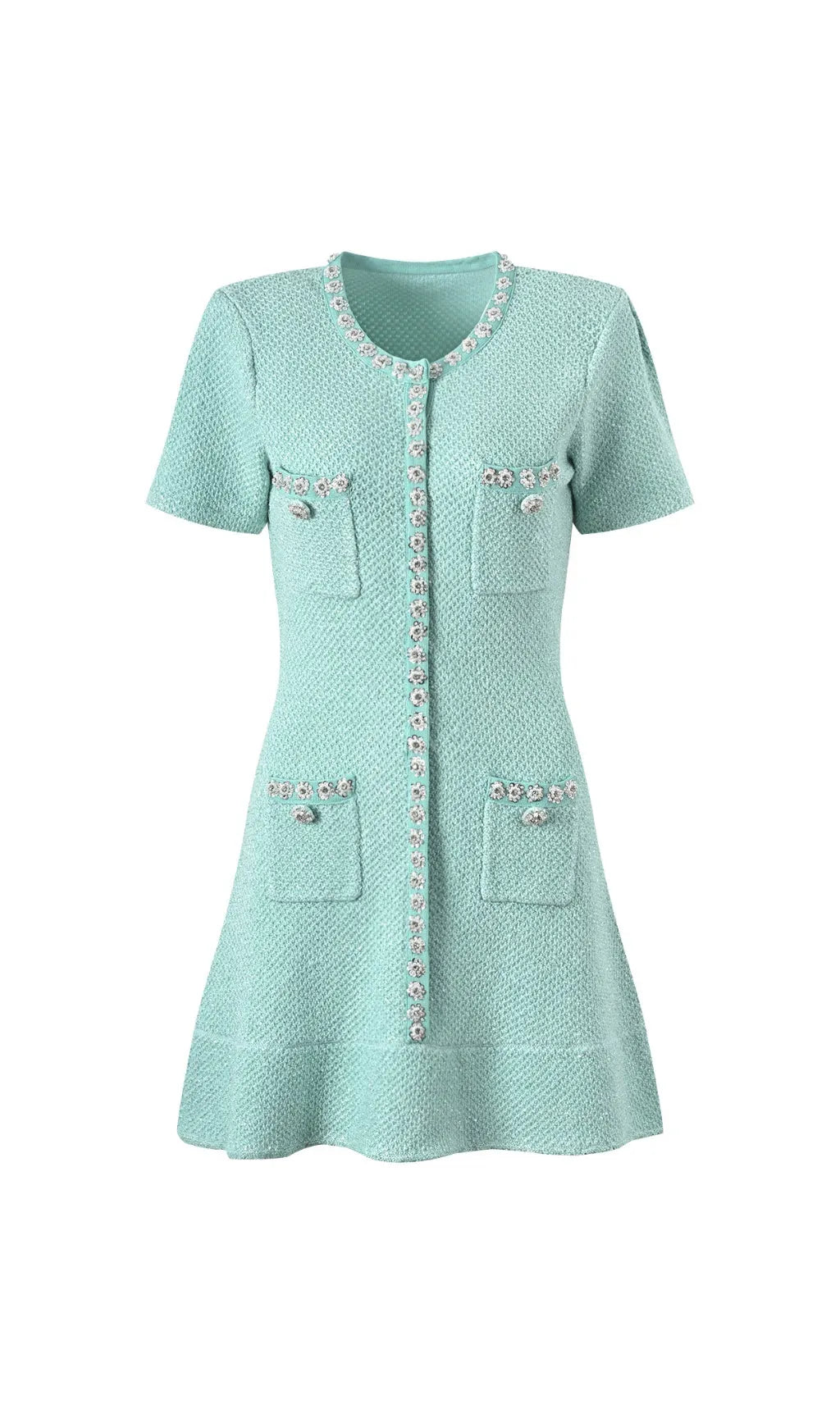 Arleth Mint Sequin Knit Mini Dress Flowering Girl
