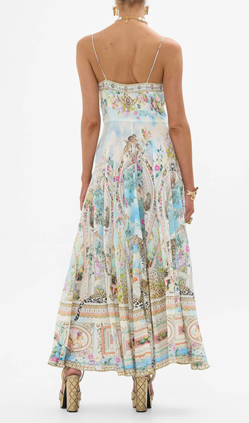 Gaynell Strappy Printed Maxi Dress Flowering Girl