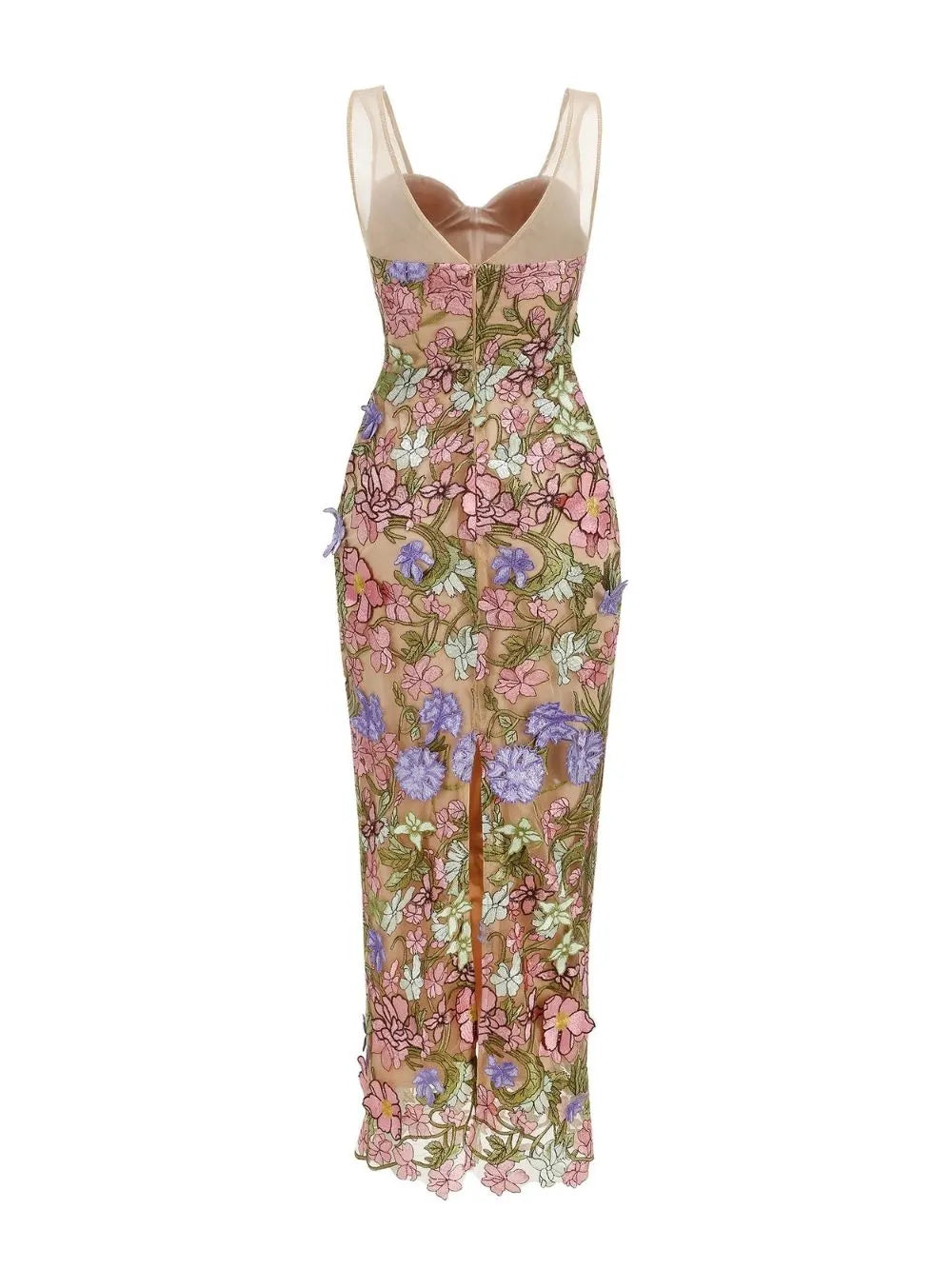 Masiela Flower Embroidery Midi Dress Flowering Girl