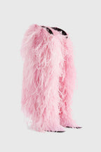 Danica Feather Knee-high Boots - Pink Flowering Girl