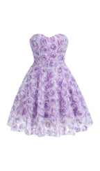 Berke Purple Flower Mini Dress Flowering Girl