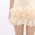 Jessia Strapless Wrinkle Mini Dress Flowering Girl
