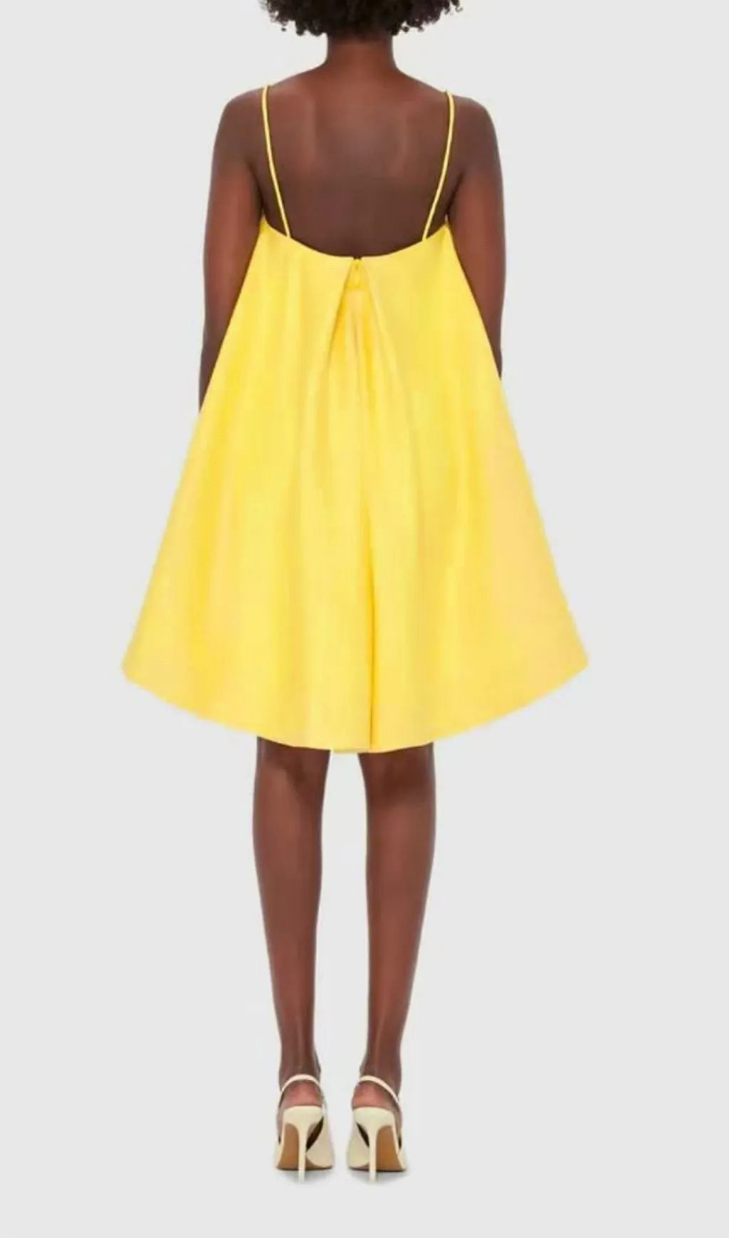 Fina Yellow Flower Embroidery Mini Dress Flowering Girl