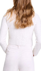 Mirtaly Sequin Warp Knit Cardigan Flowering Girl