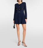 Navy Weave Knit Mini Dress Flowering Girl