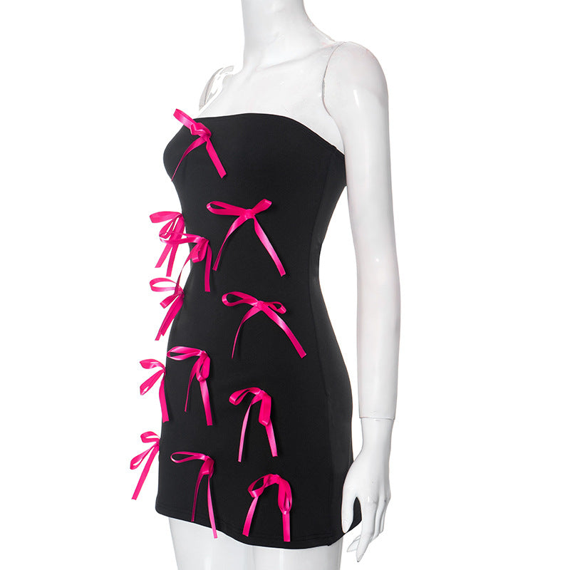 Strapless Bow Mini Dress Flowering Girl