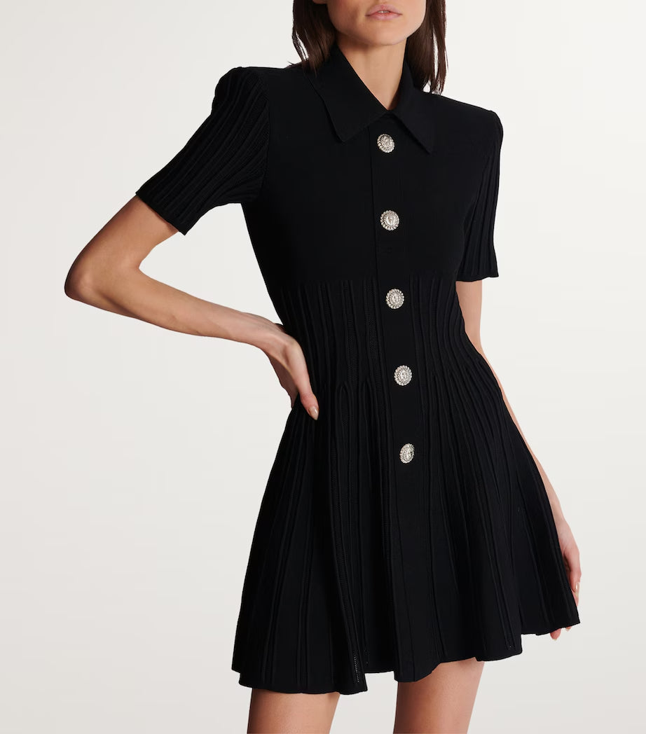 Kristin Black Knitted Mini Dress Flowering Girl