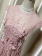 Jennifer Lace Flower Embellished Maxi Dress In Pink Flowering Girl