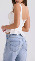 Lethia White Corset Top Flowering Girl