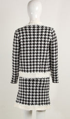 Houndstooth Knitted Skirt Set Flowering Girl