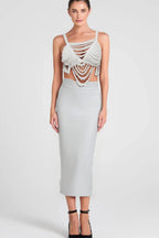 Pearl Embellished Bustier Top Flowering Girl
