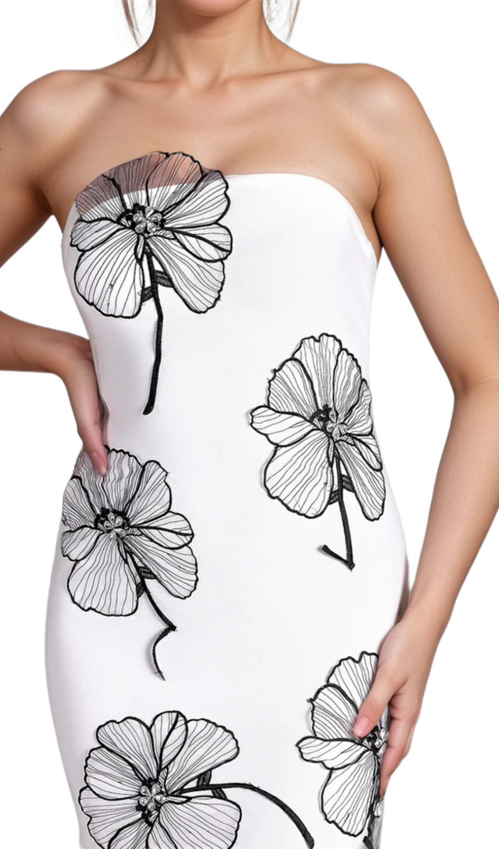 Off Shoulder Floral Mini Dress in white Flowering Girl