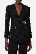 Jovie Fringe Cutout Asymmetric Blazer Flowering Girl