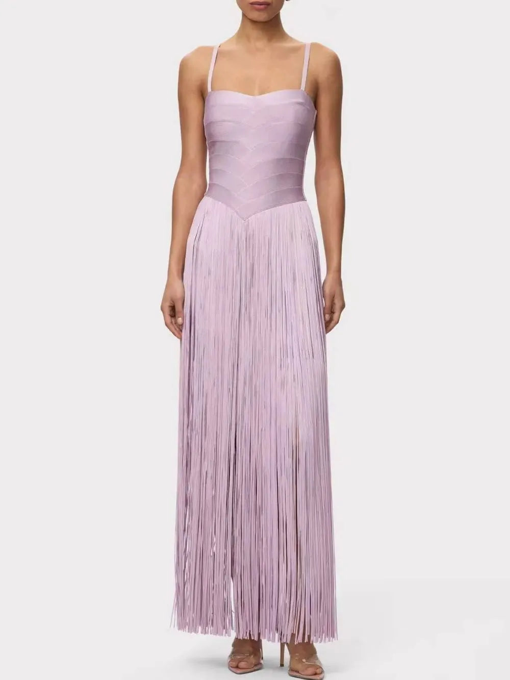 Tassel Detail Maxi Dress Lavender Flowering Girl