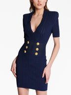 BLUE KNITTED MINI DRESS Flowering Girl