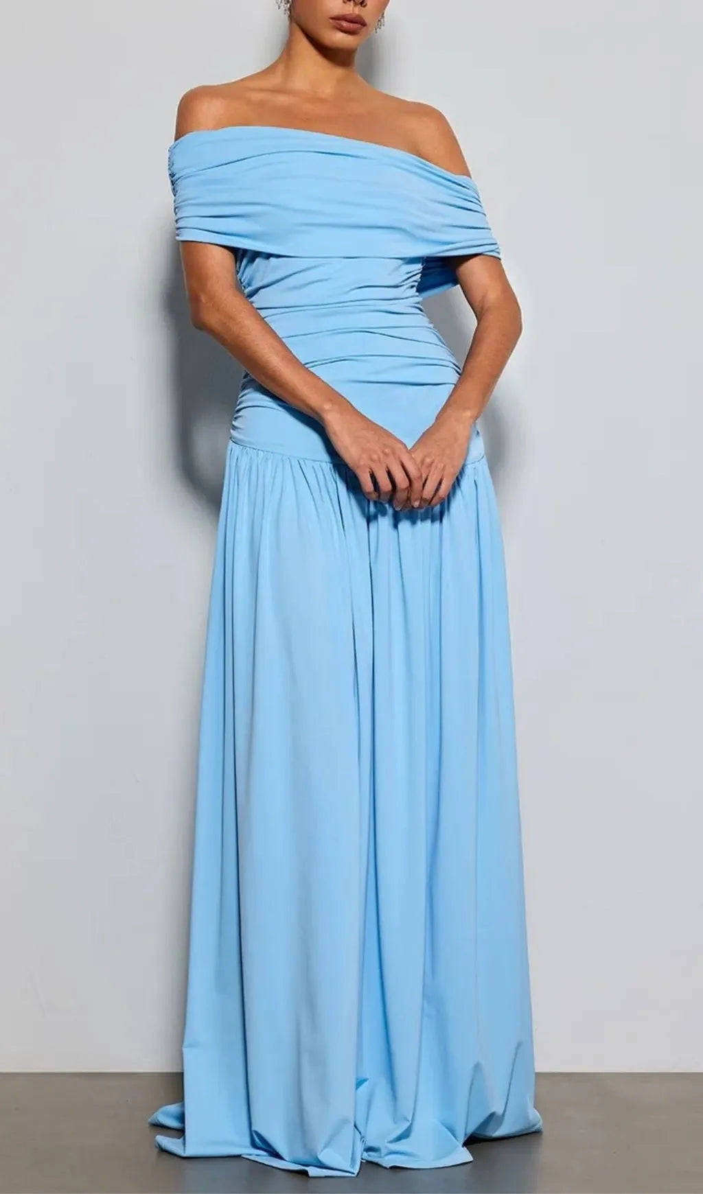 Etsuko Off Shoulder Ruched Maxi Dress Flowering Girl
