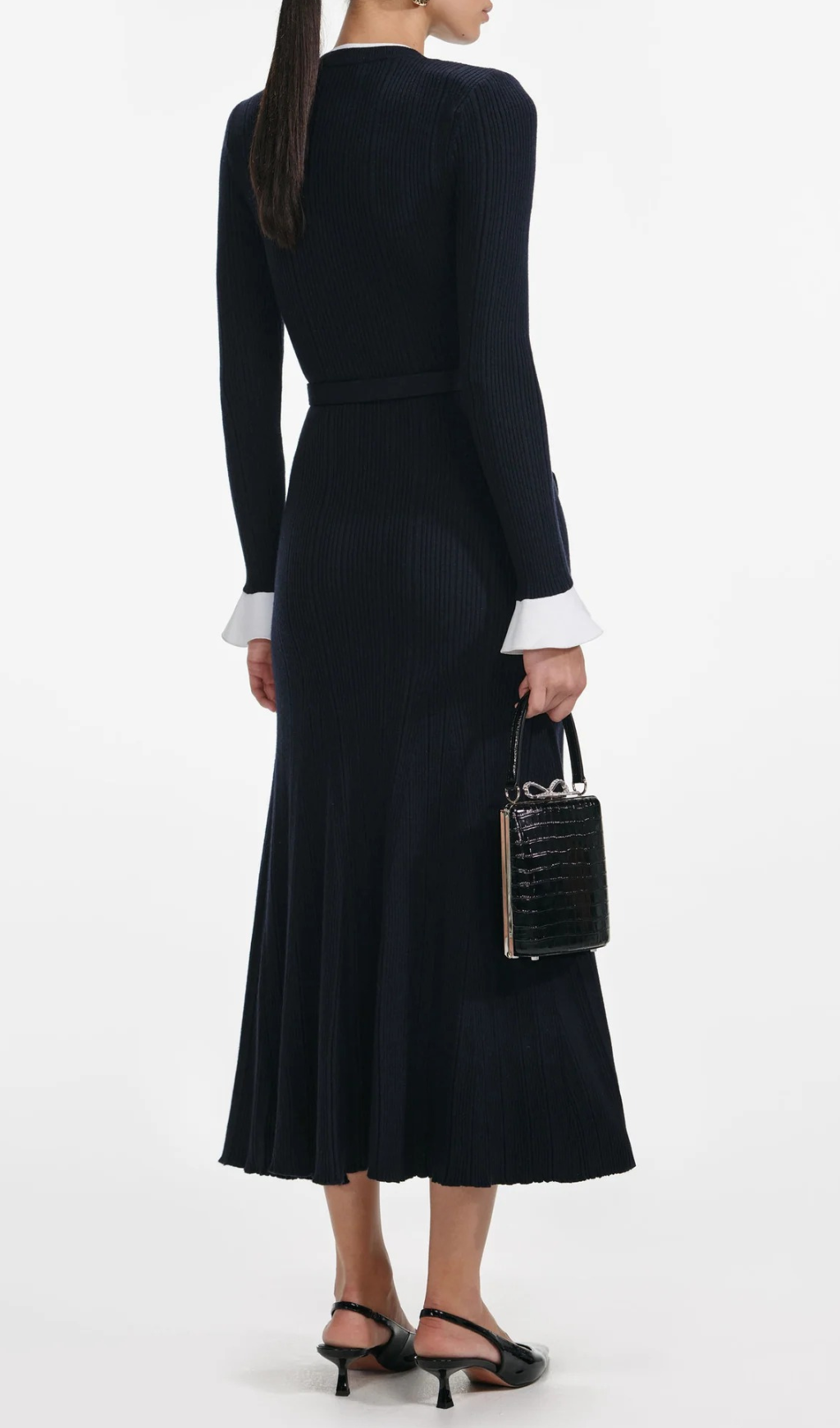 Heather Knit Long Sleeve Midi Dress Flowering Girl