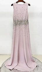Pandora Beaded Rhinestone Sleeveless Maxi Dress - Pink Flowering Girl