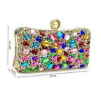 Multi Rhinestone Crystal Clutch Flowering Girl
