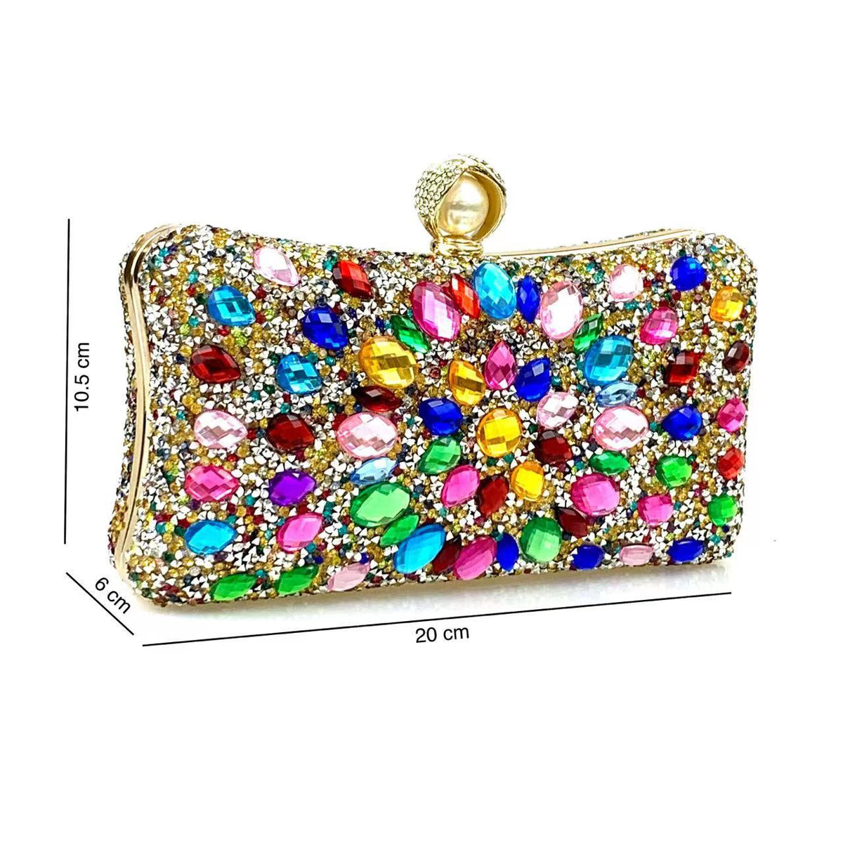 Multi Rhinestone Crystal Clutch Flowering Girl