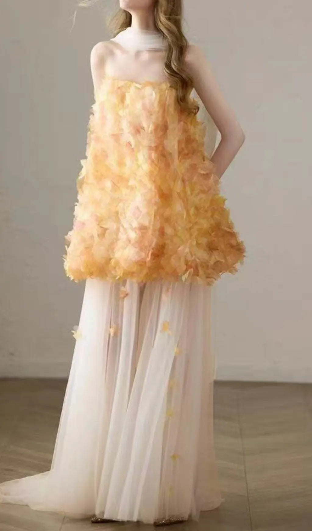 Dariel Embellished Mesh Maxi Dress Flowering Girl