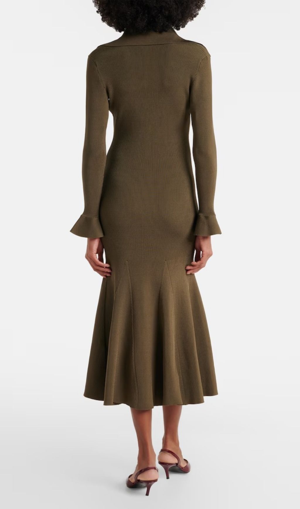 Ribbed-knit Midi Dress Flowering Girl