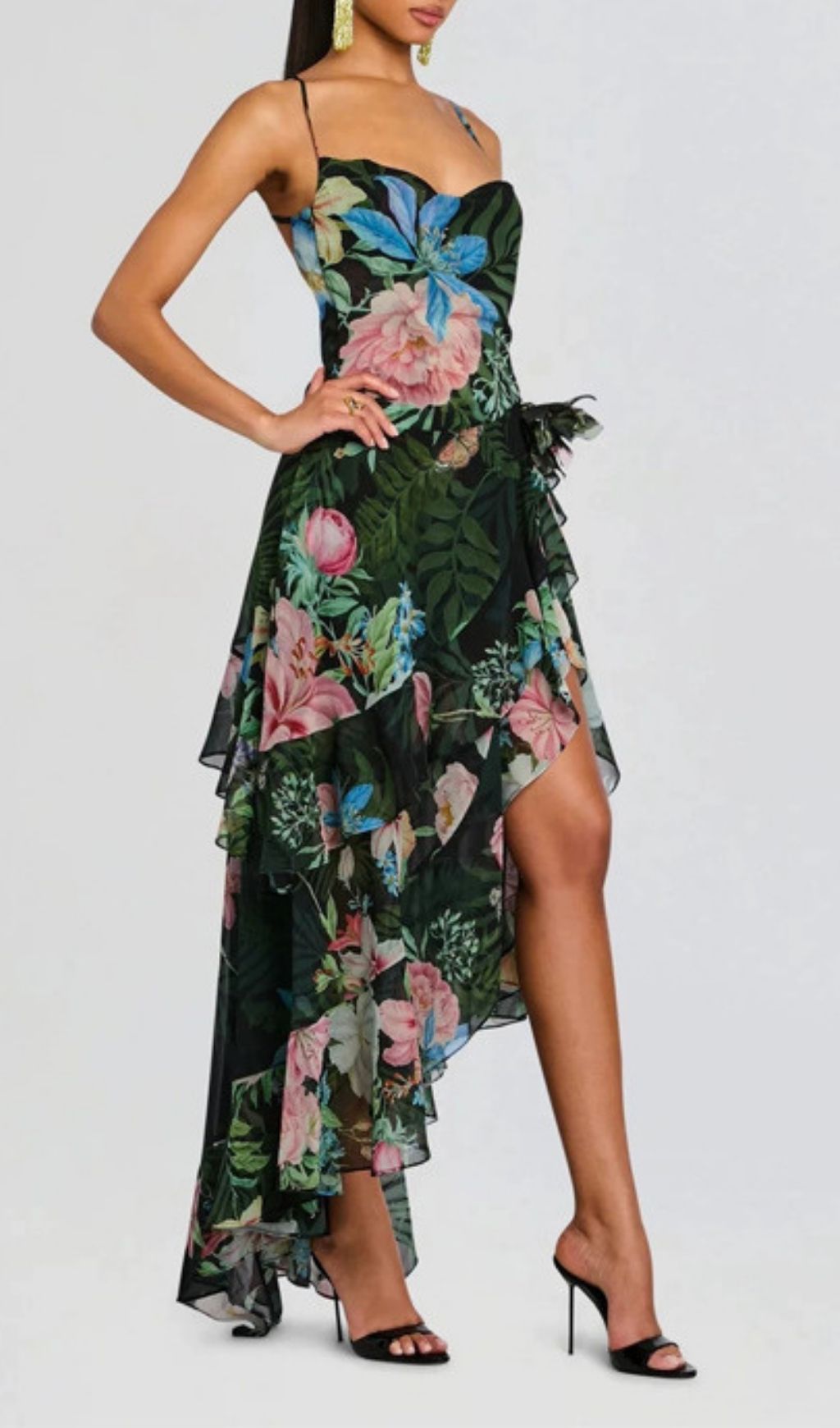 Kinnia Printed Backless Maxi Dress Flowering Girl