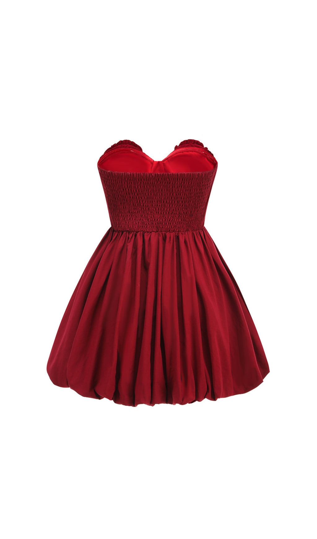 Collice Red Strapless Bud Mini Dress Flowering Girl