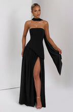 Maliyah Maxi Dress - Black Flowering Girl