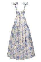 Hydrangea Tender Floral Maxi Tie-Strap Dress Flowering Girl