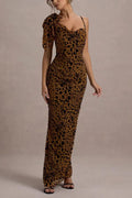 Leopard Print Slip Maxi Dress Flowering Girl