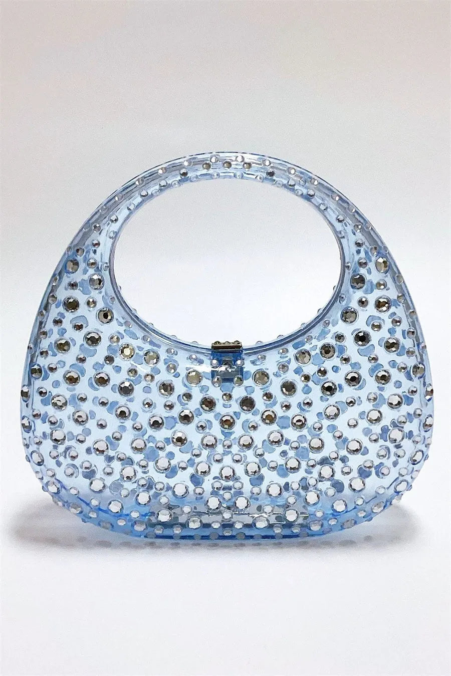 Annabel Clear Crystal Embellished Acrylic Clutch Flowering Girl