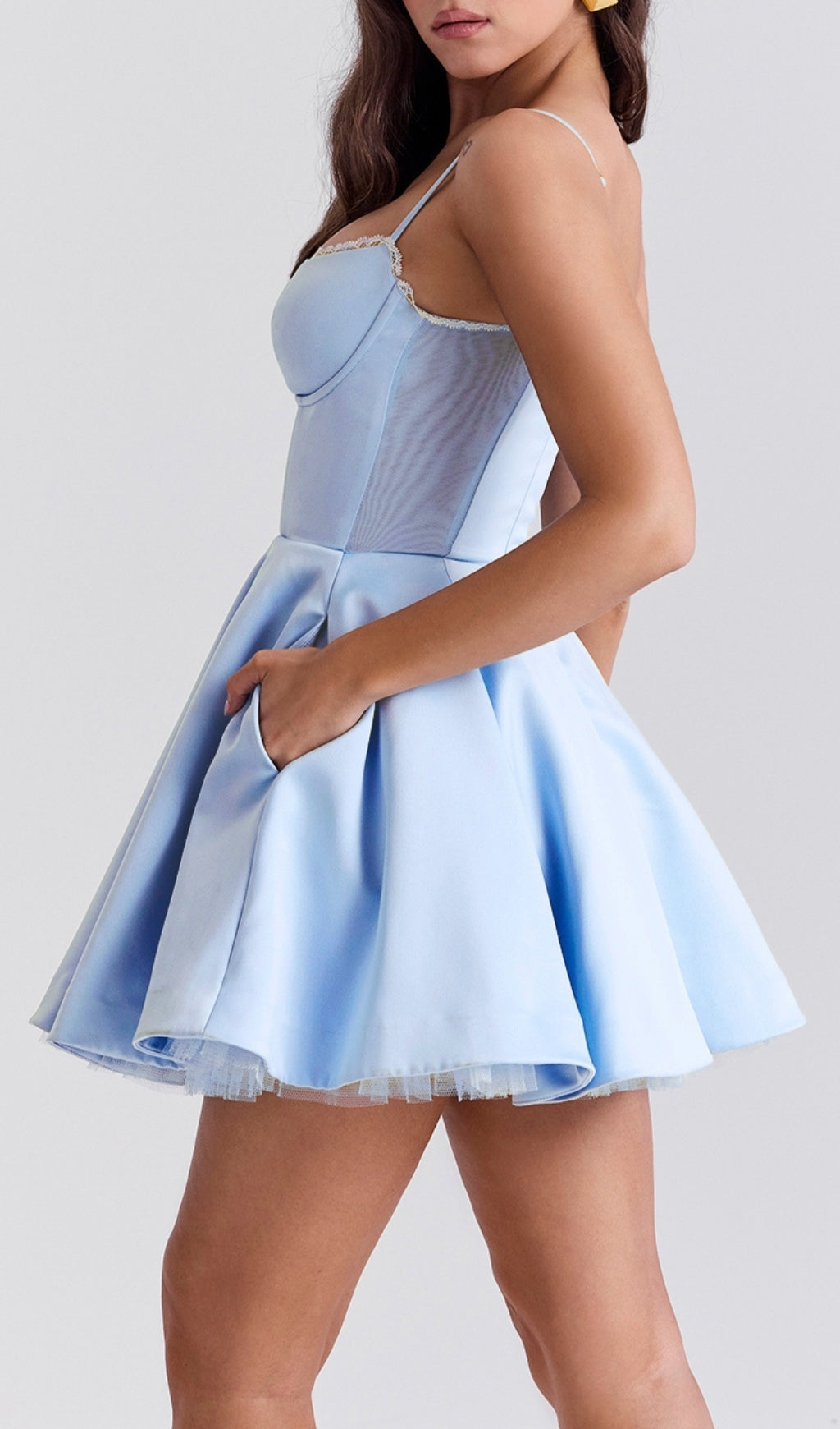 Auberta Blue Strappy Mini Dress Flowering Girl