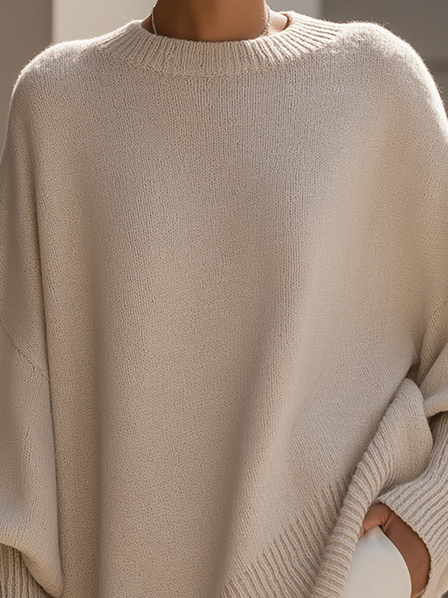 Oversized Knit Poncho Sweater Flowering Girl