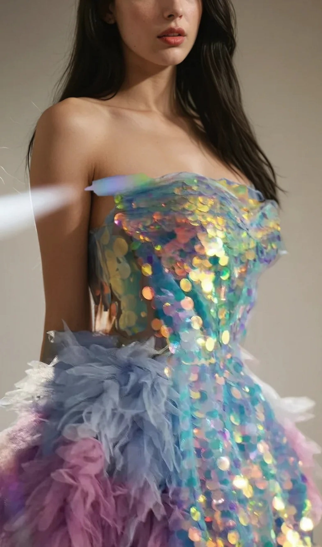 Melina Corset Tulle Trimmed Skirt Set In Sky Flowering Girl