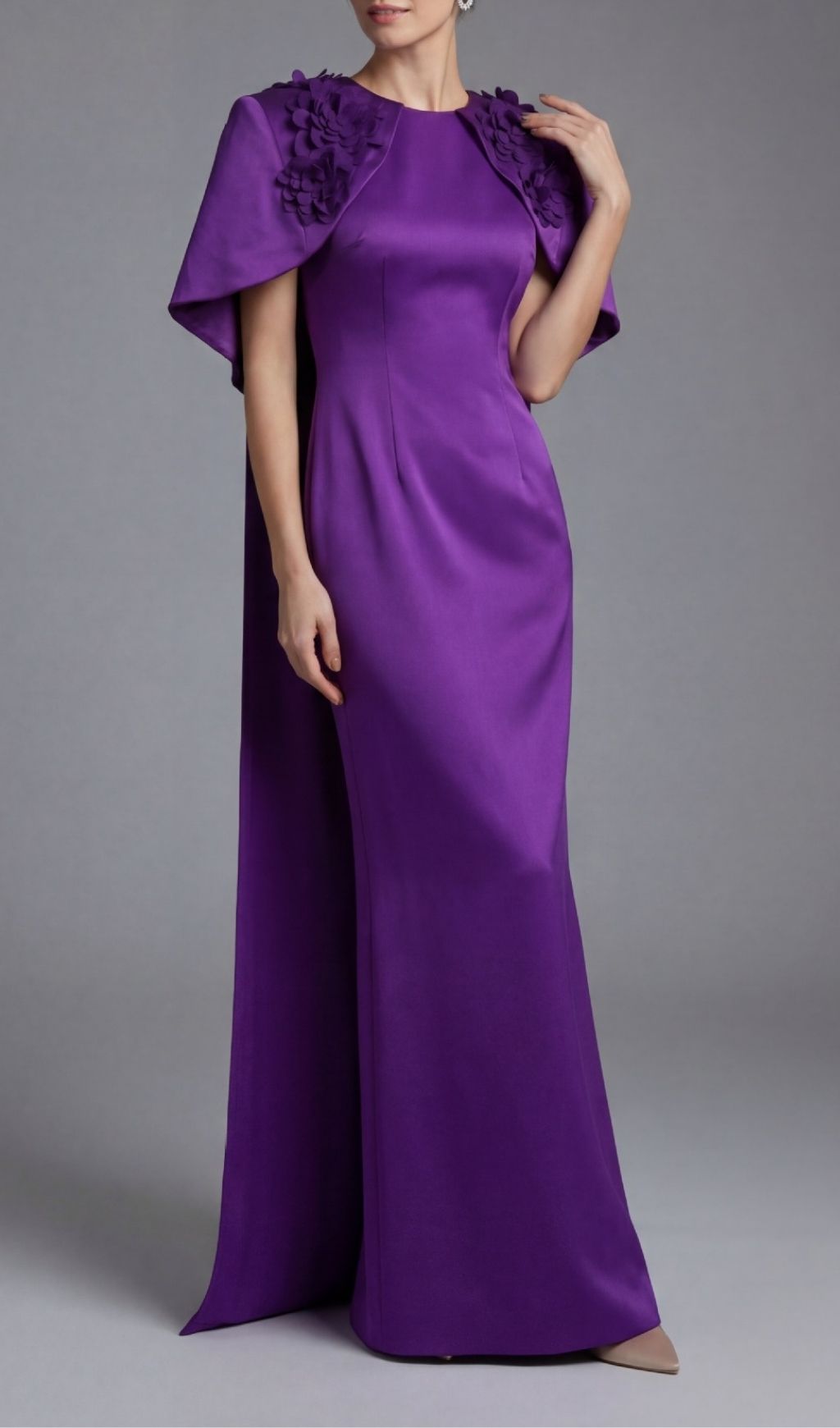 Kenisha Purple Flower Embellished Maxi Dress Flowering Girl