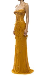 Carys Strappy Petal Maxi Dress Flowering Girl