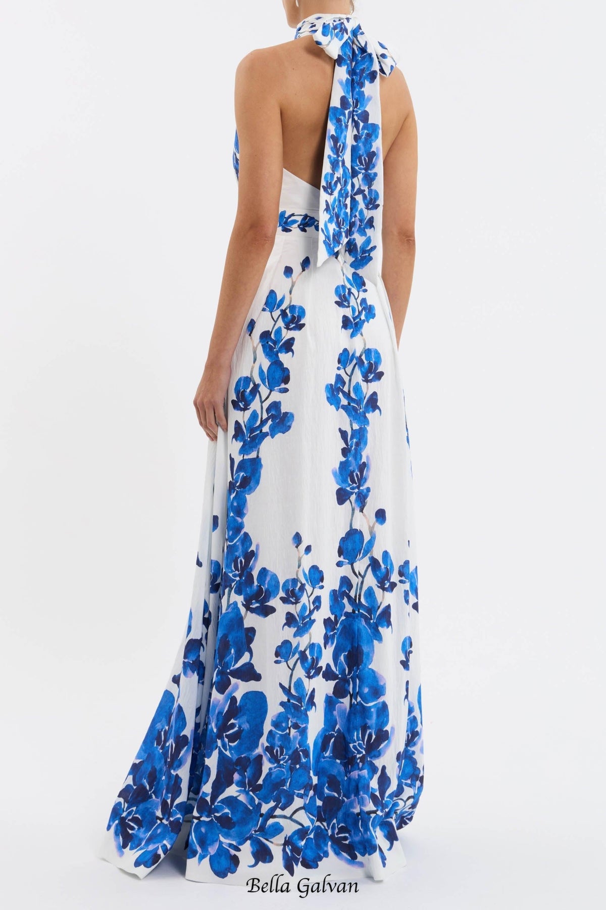 ashley orchid print maxi dress in white Flowering Girl