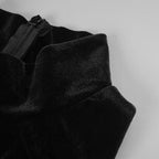Velvet Mesh Patchwork Maxi Dress In Black Flowering Girl