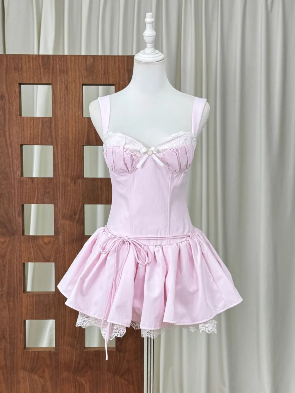 Lace Draped Bustier A Line Dress Flowering Girl