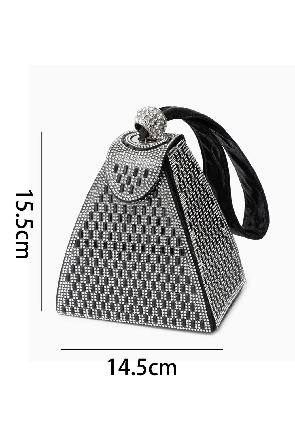 Rhinestone-embellished Pyramid Handbag Flowering Girl