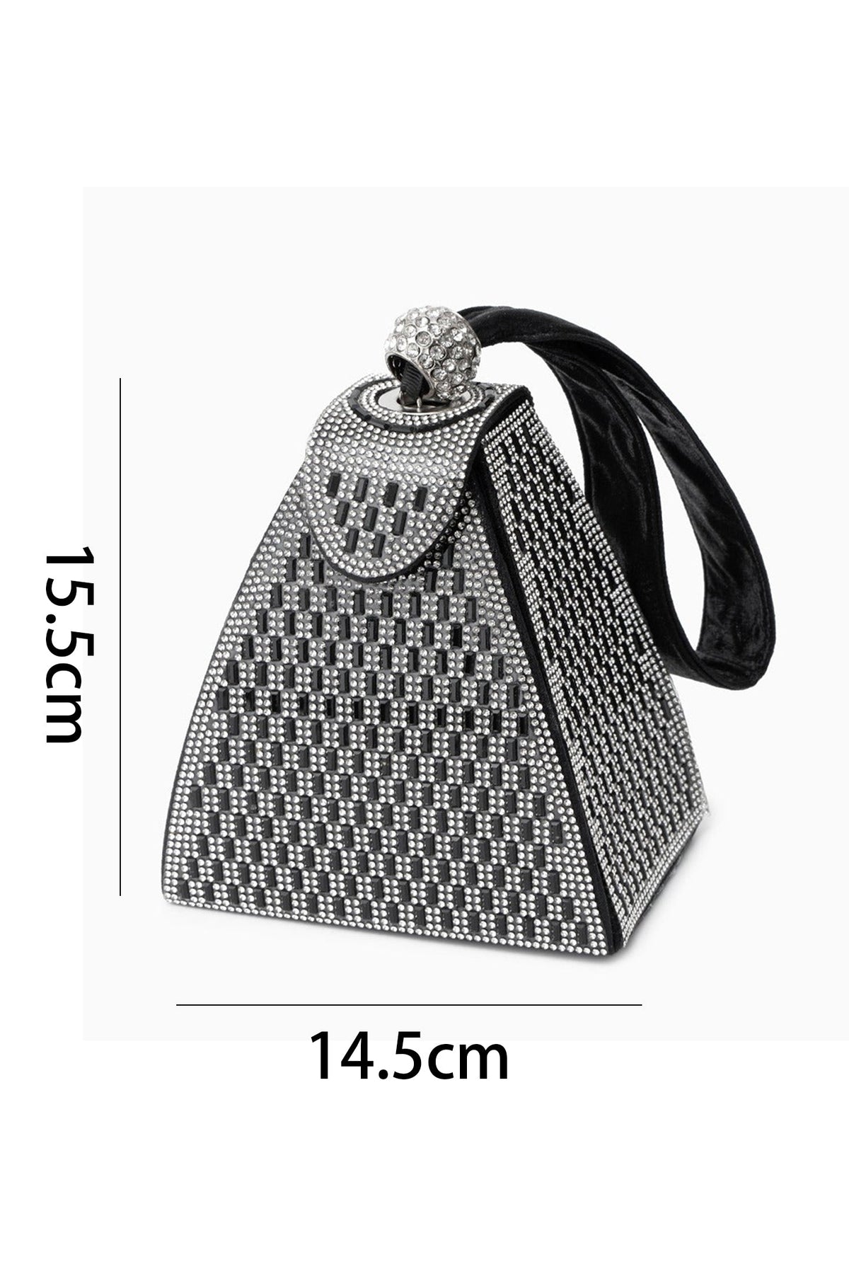 Rhinestone-embellished Pyramid Handbag Flowering Girl