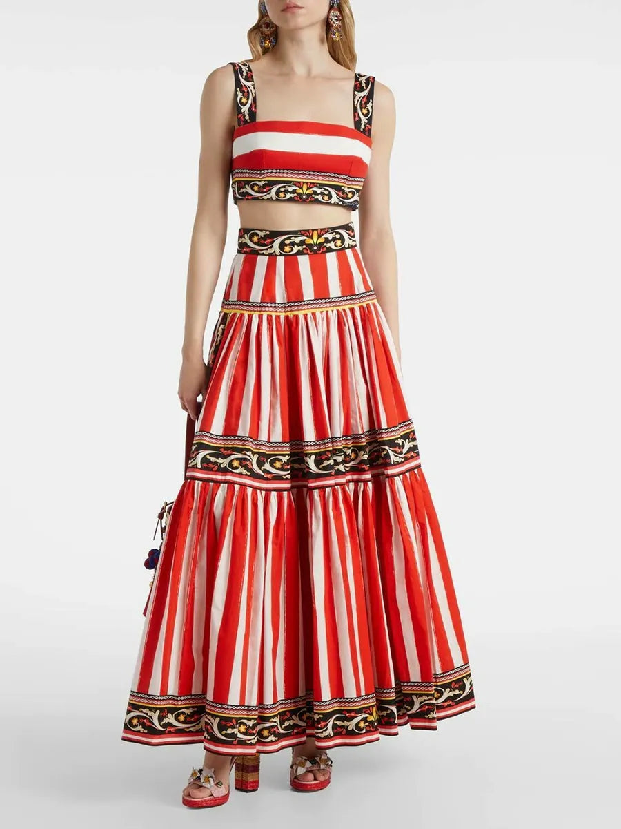 Mandelina Printed Two-Piece Set Flowering Girl