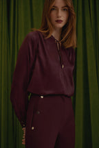 Viscose Blouse In Burgundy Flowering Girl