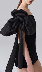 Cadee Black Off-Shoulder Mini Dress Flowering Girl