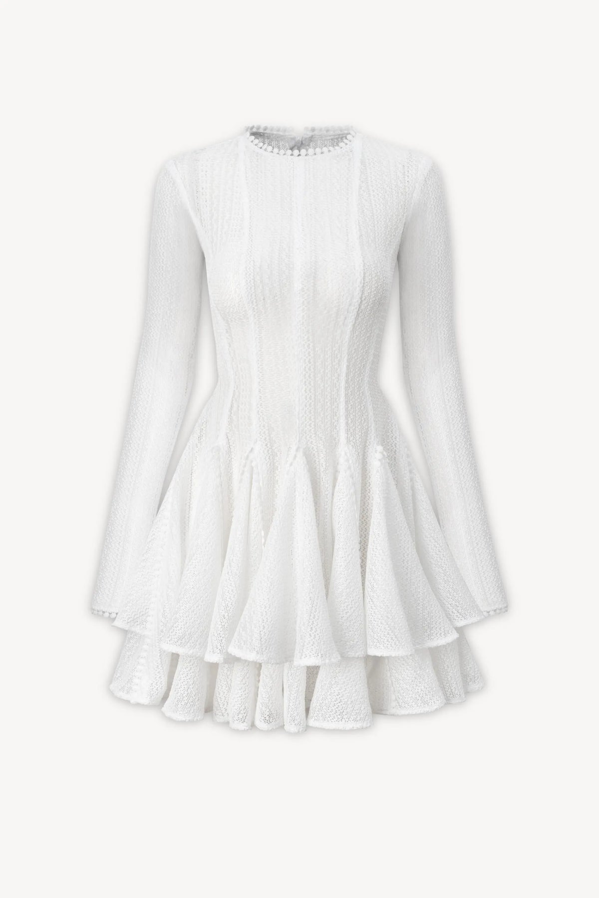 Giana Long Sleeve Crochet Mini Dress Flowering Girl