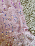 Girly Charms Strapless Midi Dress Pink Flowering Girl