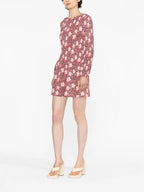 FLORAL LONG SLEEVE MINI DRESS Flowering Girl